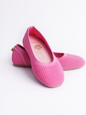 Poppies With Purpose Pink Knit Ballet Flats Size 9 Comfort Slip On